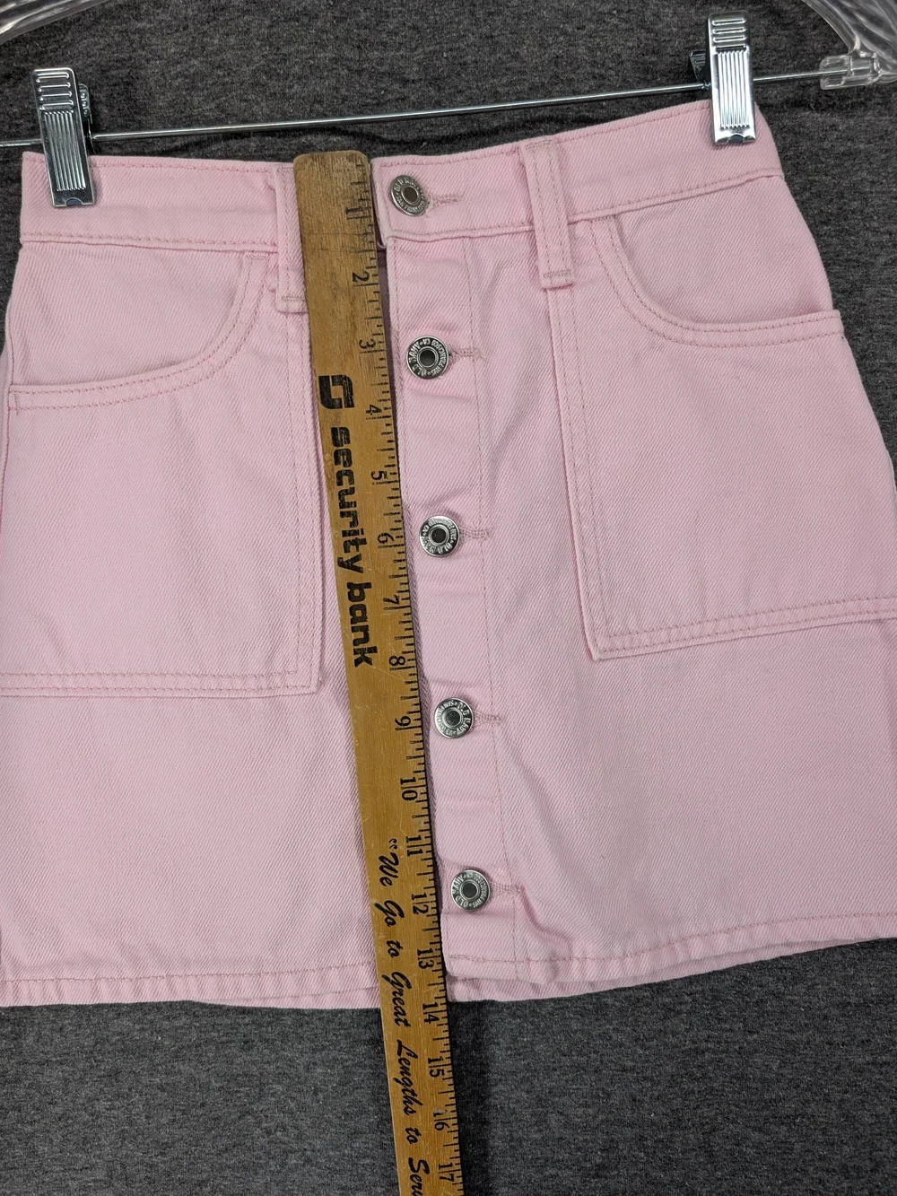 Girl's Old Navy Pink Button-Front Denim Skirt